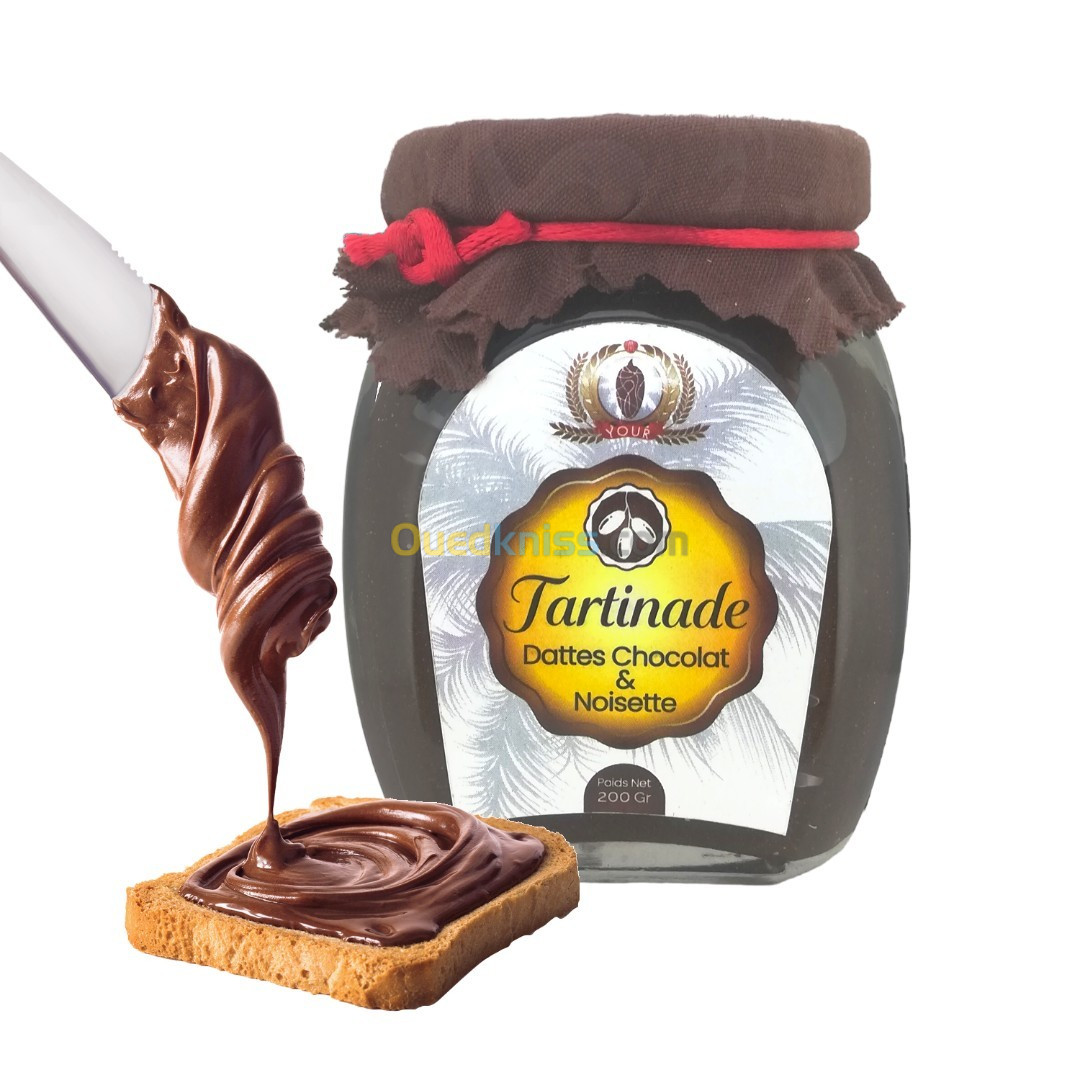 Tartinade Datte Au Chocolat & Fruits Secs Pot De 200 Gr