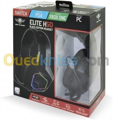 Casque gaming sprit of gamer elite h50 black édition rgb