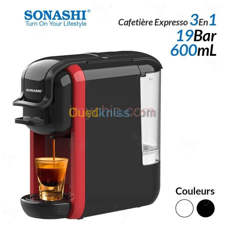 Cafetière Expresso Multifonction 3En1 600mL 1450W Sonashi SCM-4969