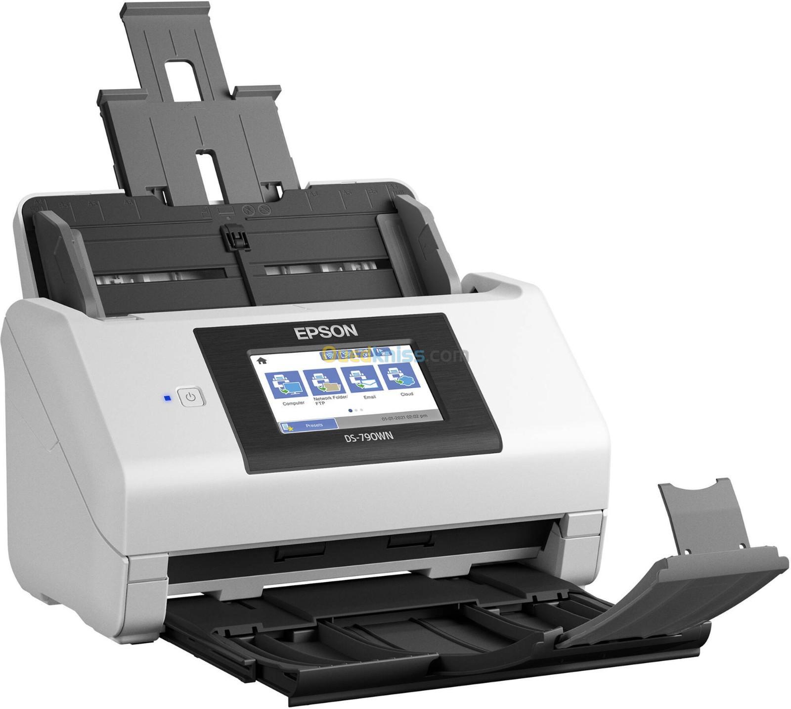 SCANNER Epson A4 WorkForce DS-790WN Chargeur 100P 45 PPM USB 3.0, WiFi, RJ45 Gigabit, Recto Verso