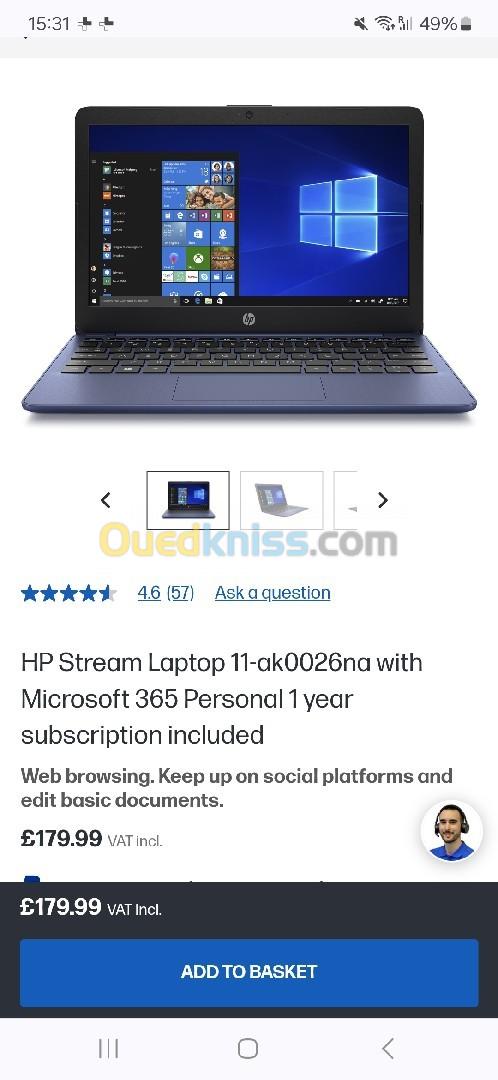 HP Stream Laptop 11-ak0026na 