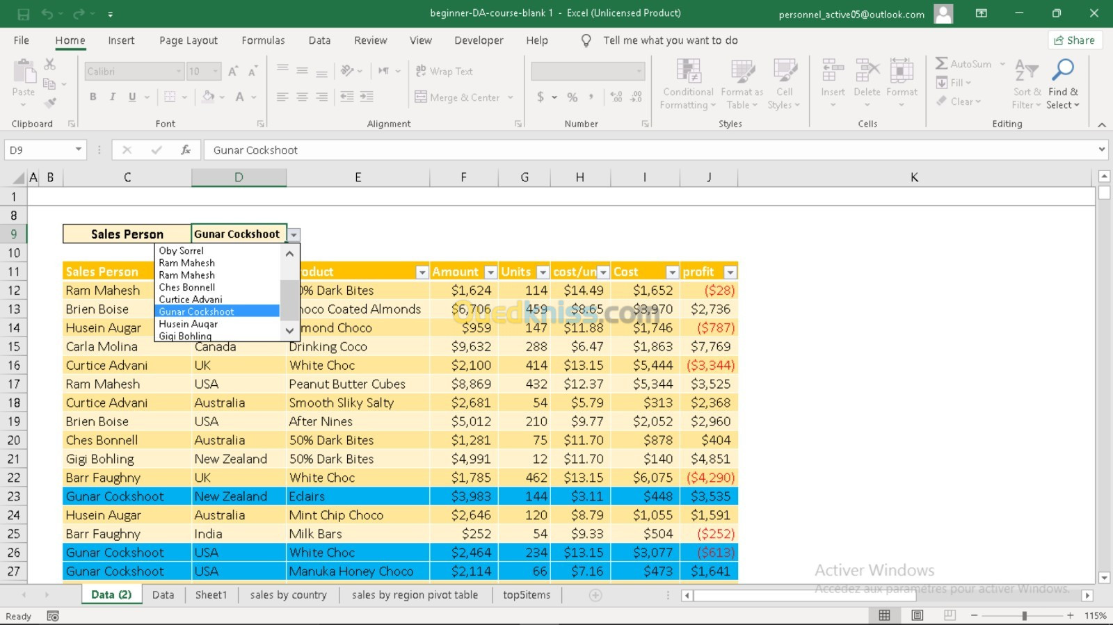 Service Excel et Google Sheets 