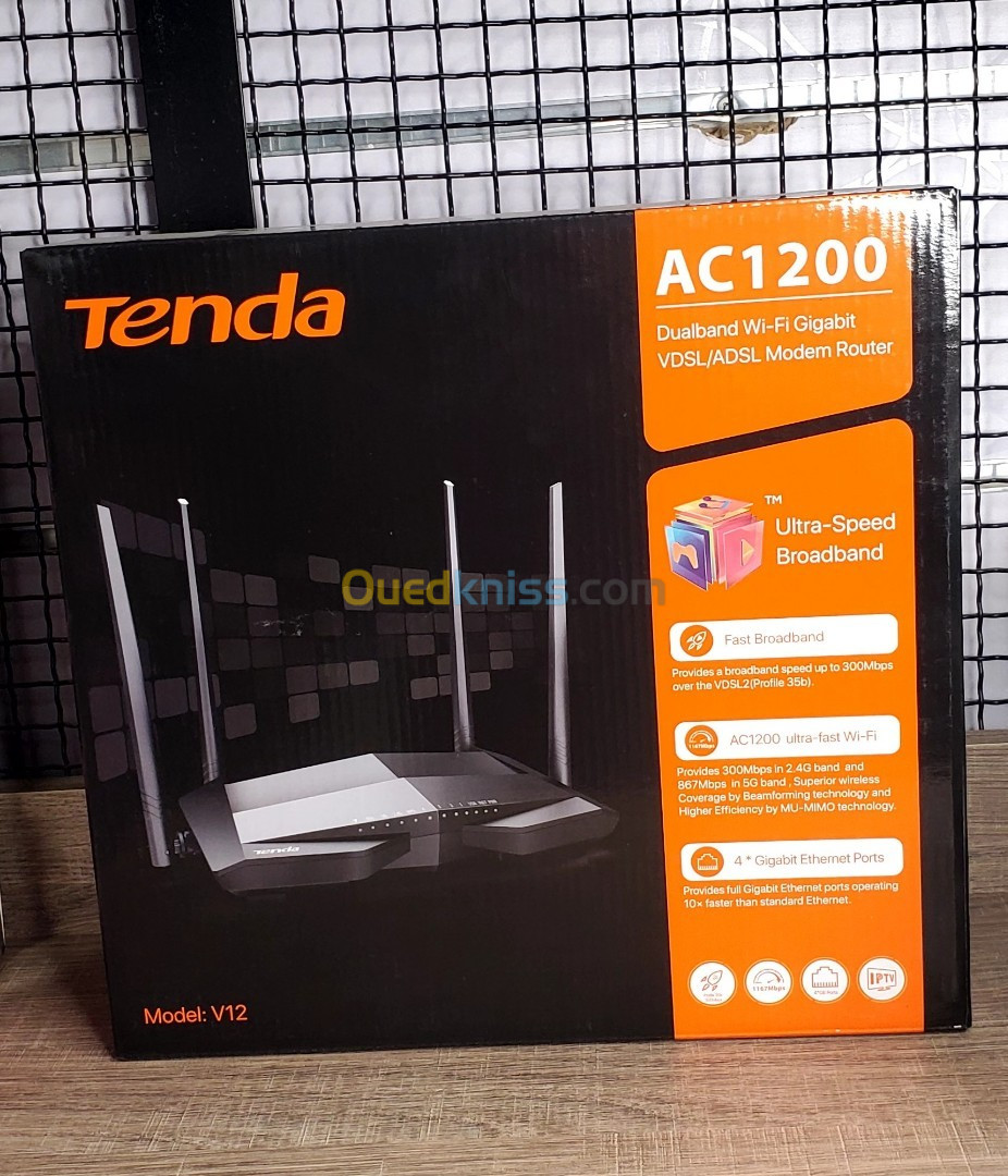 MODEM TENDA V12 AC1200 GIGABIT ADSL VDSL