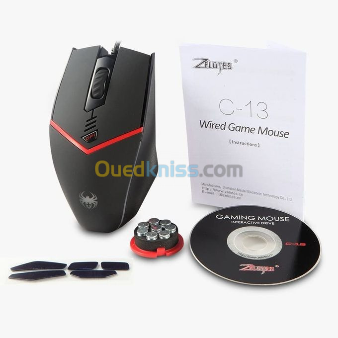 SOURIS GAMING ZELOTES AVEC FIL C13| CAPSYS SOURIS USB GAMING ZELOTES C13