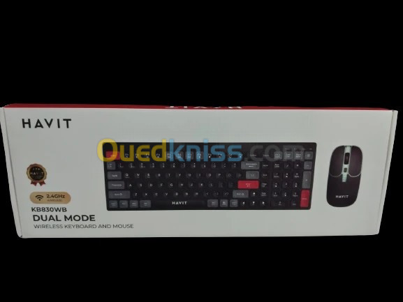 COMBO CLAVIER SOURIS HAVIT KB830 RECHARGEABLE +BT S/F