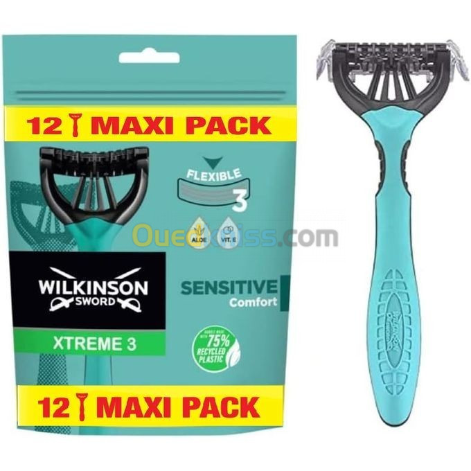 Wilkinson Pack de 12 Rasoirs - Sword Streme 3 Sensitive Comfort