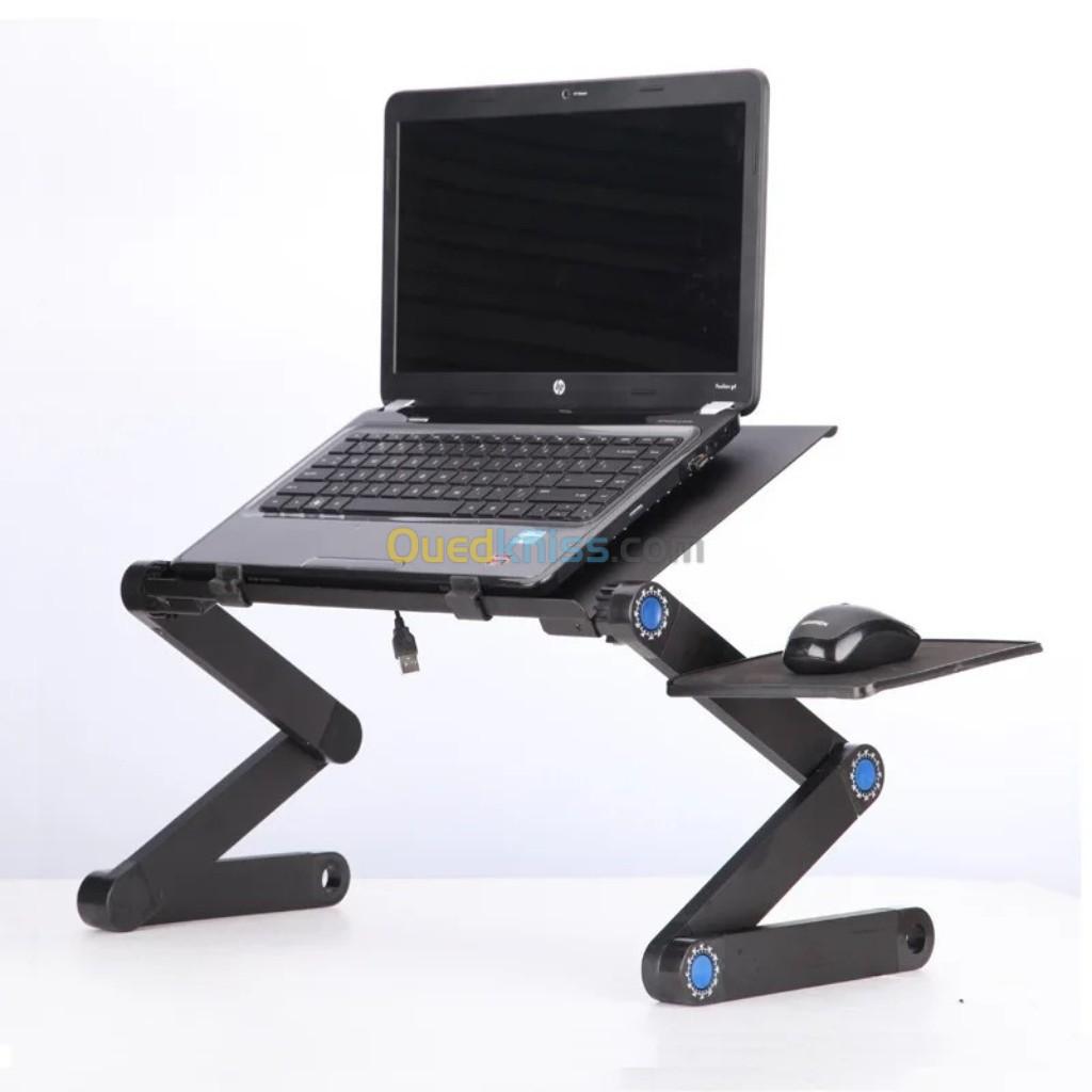 Table pliante en aluminium pour ordinateur Portable, support de bureau multifonctionnel rotatif 