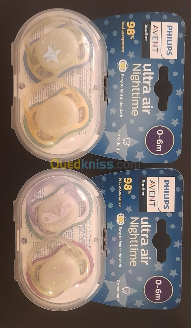 Sucette ultra air Nighttime pour bébé 0 à 06 mois AVENT PHILIPS