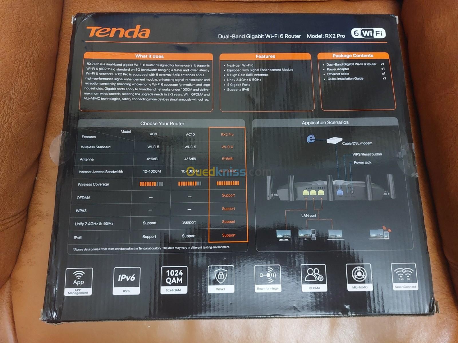 Router tenda Ax 1500 tx2 pro wifi6