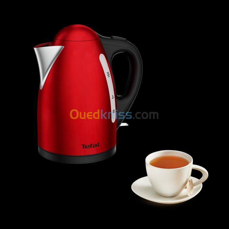 Bouilloire 1,7l rouge inox