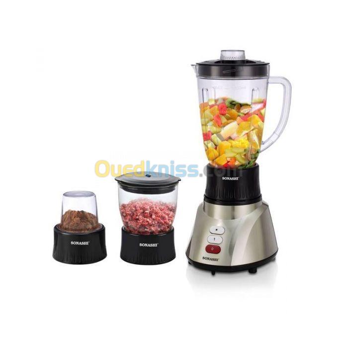 Blender 3En1 400W 220V-240V Avec Bol Hachoir Et Bol Broyeur 1.6L - Sonashi