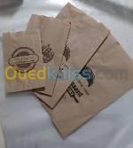 Sac en papier kraft semi vergie (sac croissant-sandwich-burger)