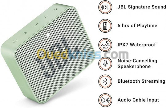 JBL GO 2 - Mini Enceinte Bluetooth portable - Étanche pour piscine & plage  IPX7 - Autonomie 5hrs - Qualité audio JBL - Bleu