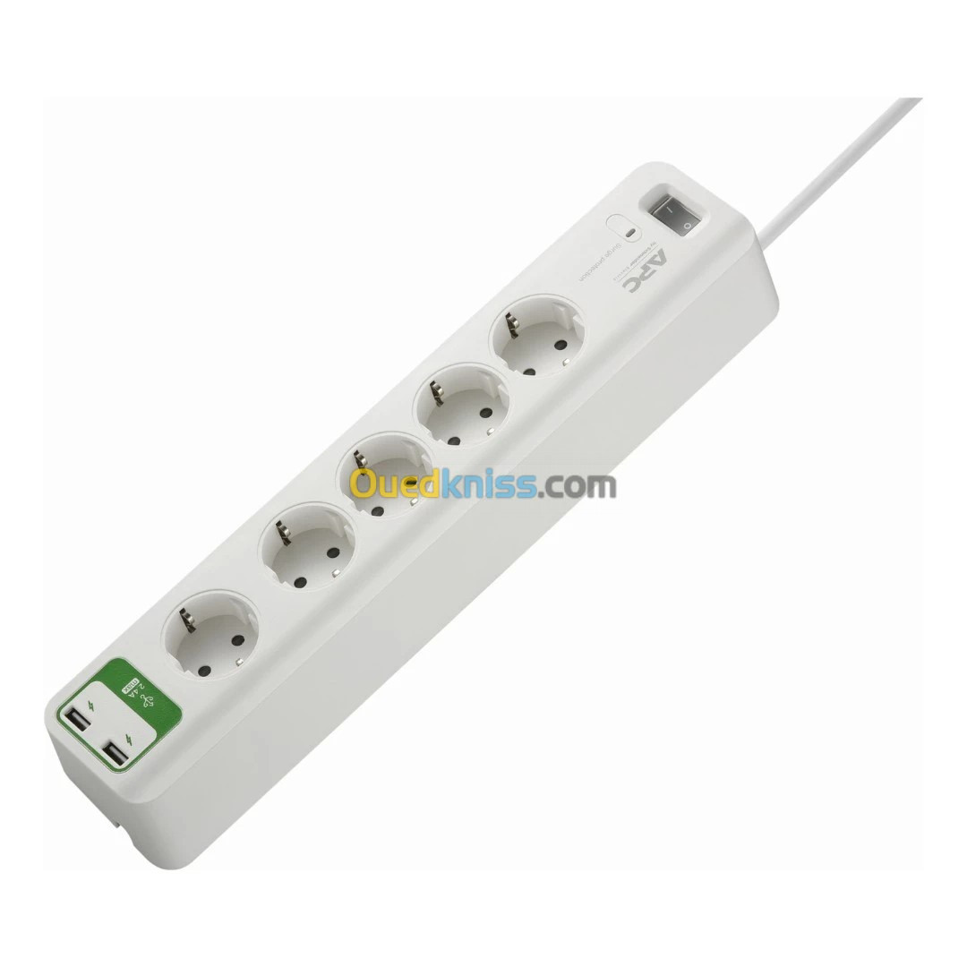 APC SCHNEIDER ELECTRIC SURGEARREST PM5U-GR - 5 SORTIES - 2 PORTS USB- 5V 2,4A - 230V- 1.8M-ALLEMAGNE