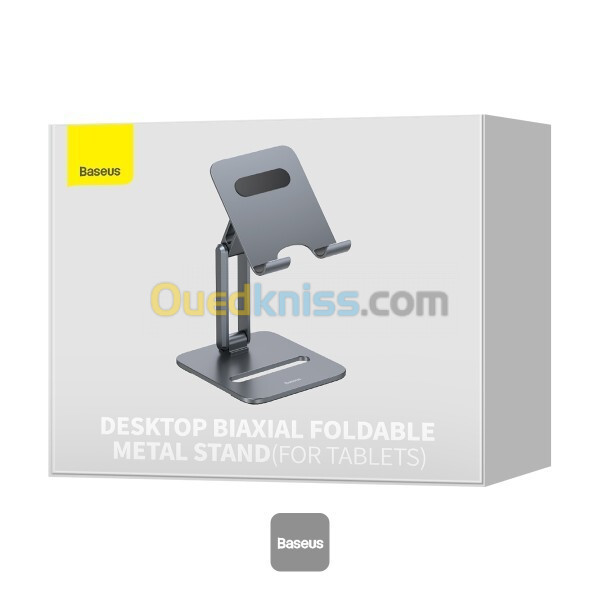 BASEUS DESKTOP BIAXIAL FOLDABLE METAL STAND - POUR TABLETTE - ALLIAGE ALUMINIUM - GRIS SIDÉRAL