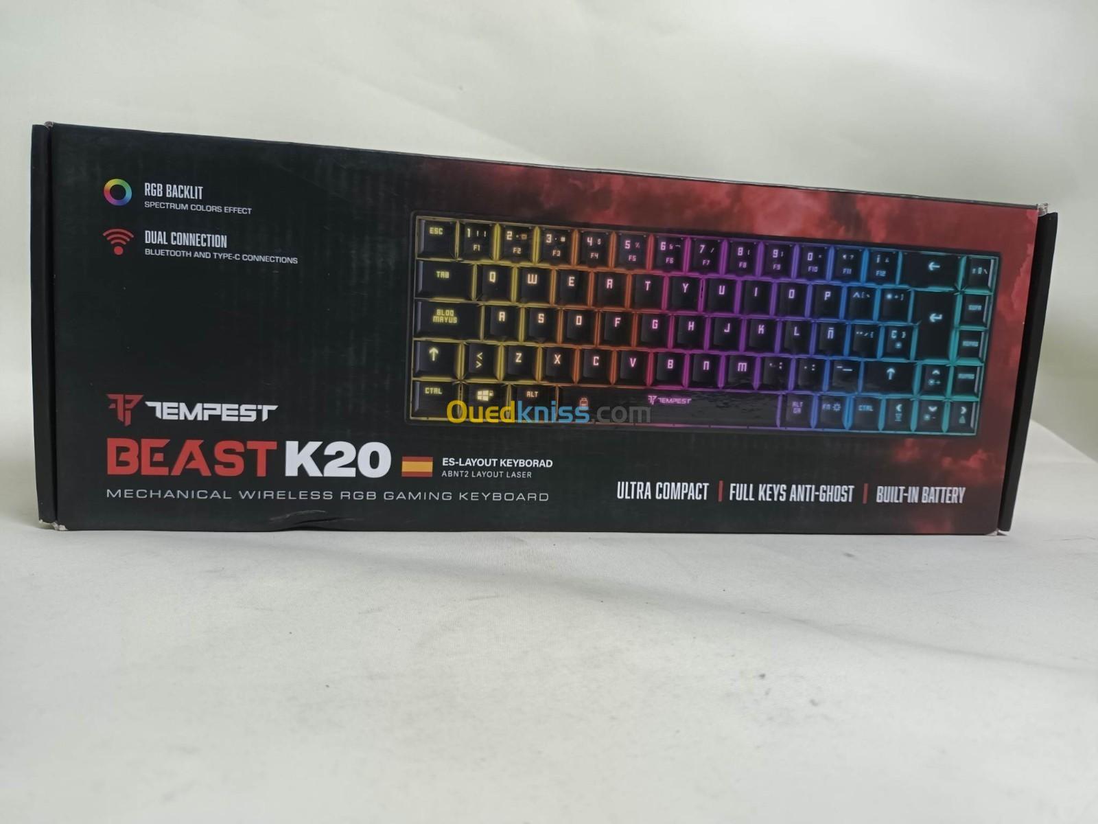 Tempest K20 Beast RGB Clavier Gaming Mécanique Noir