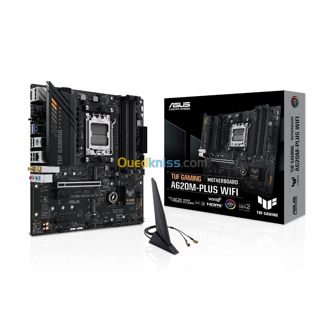 ASUS TUF GAMING A620M-PLUS WIFI - Micro ATX - AMD A620 - 4x DDR5 - M.2 PCIe 4.0 - USB 3.0 Wi-Fi 6