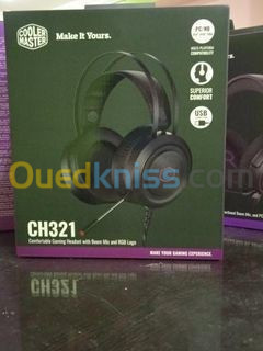 Cooler Master CH321 Casque-Micro Fermé Pour Gamer - Son Stéréo - USB - Rétroéclairage RGB