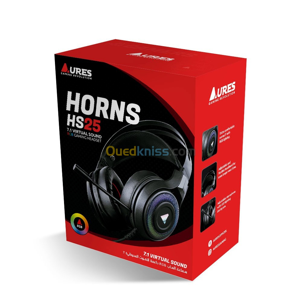 Casque Aures HORNS HS25 RGB VS 7.1