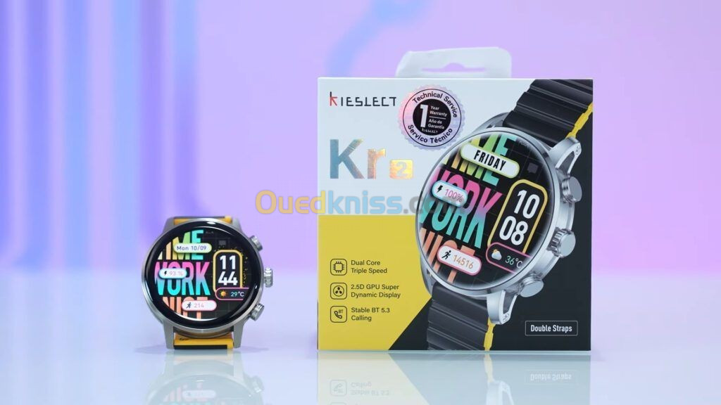 SMART WATCH KIESLECT KR2 CALLING - 2.5D GPU SUPER - 1.43 INCH FHD - BLUETOOTH - HEALTH TRACKING -