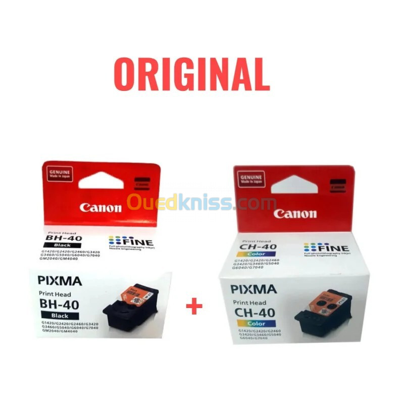 CANON BH-40 NOIR ET CH40 COULEURS - PACK TÊTE D'IMPRESSION ORIGINAL - JET D'ENCRE THERMIQUE - 