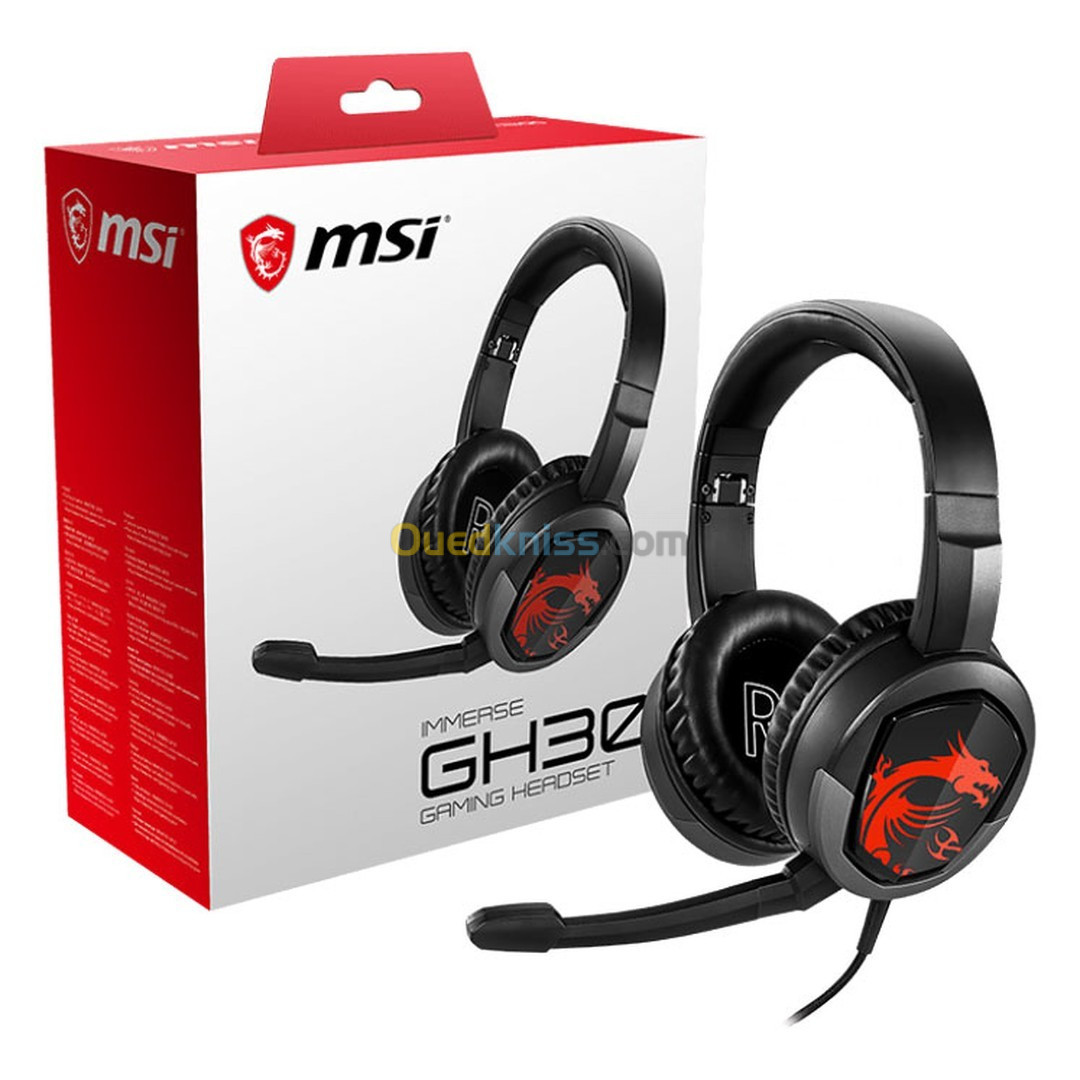 MSI MERSE GH30 V2 CASQUE GAMING HEADSET - MICROPHONE DÉTACHABLE - PLIABLE