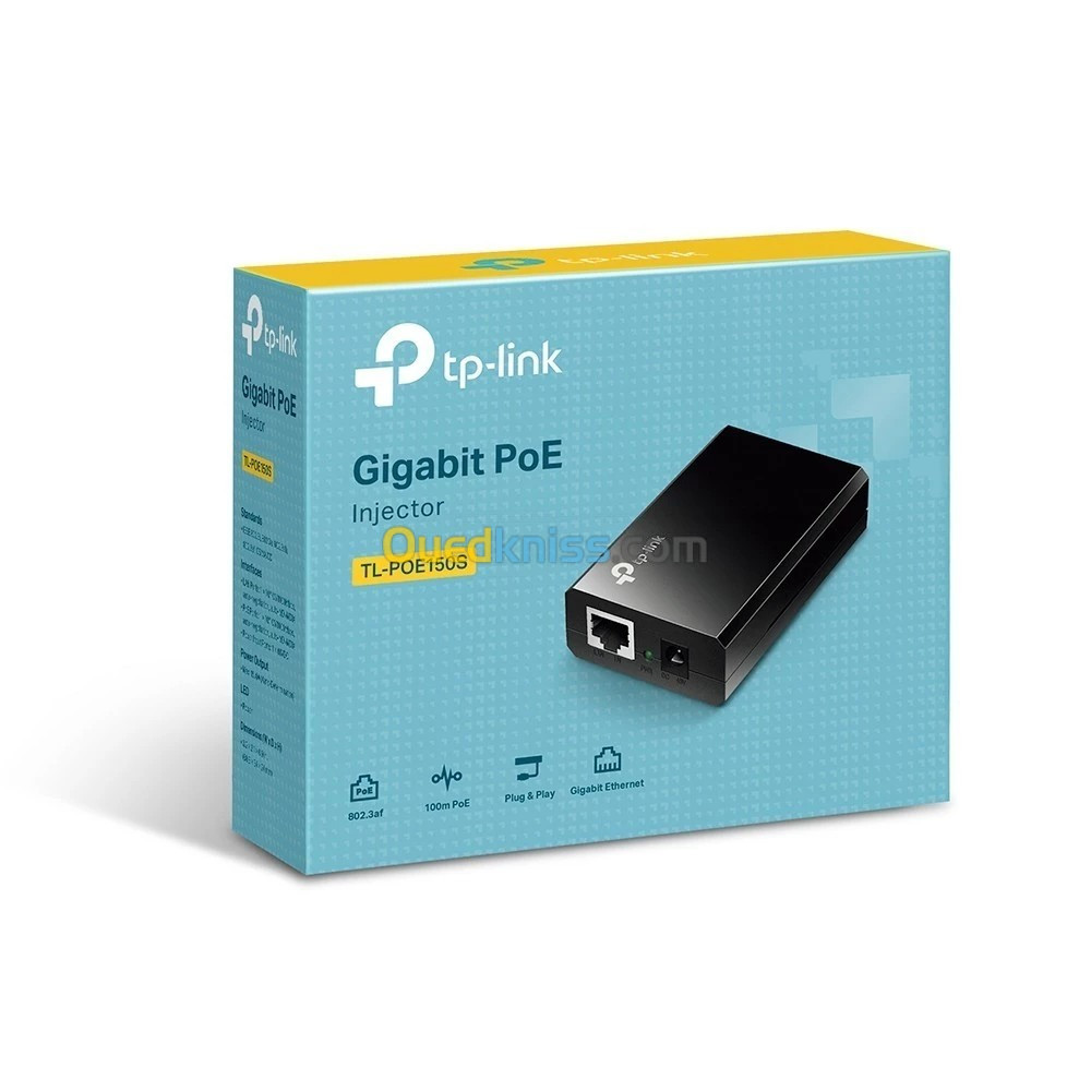 INJECTEUR TP-LINK GIGABIT POE TL-POE150S - 60W - LED INDICATOR - DISTANCE 100M - MOUNTABLE SUR MUR