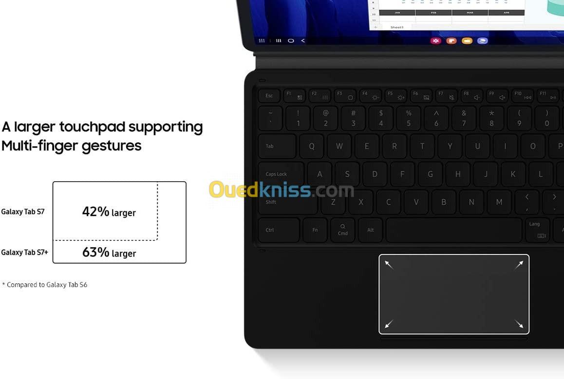 SAMSUNG GALAXY BOOK COVER KEYBOAD - TAB S7 - TAB S8 - Black -