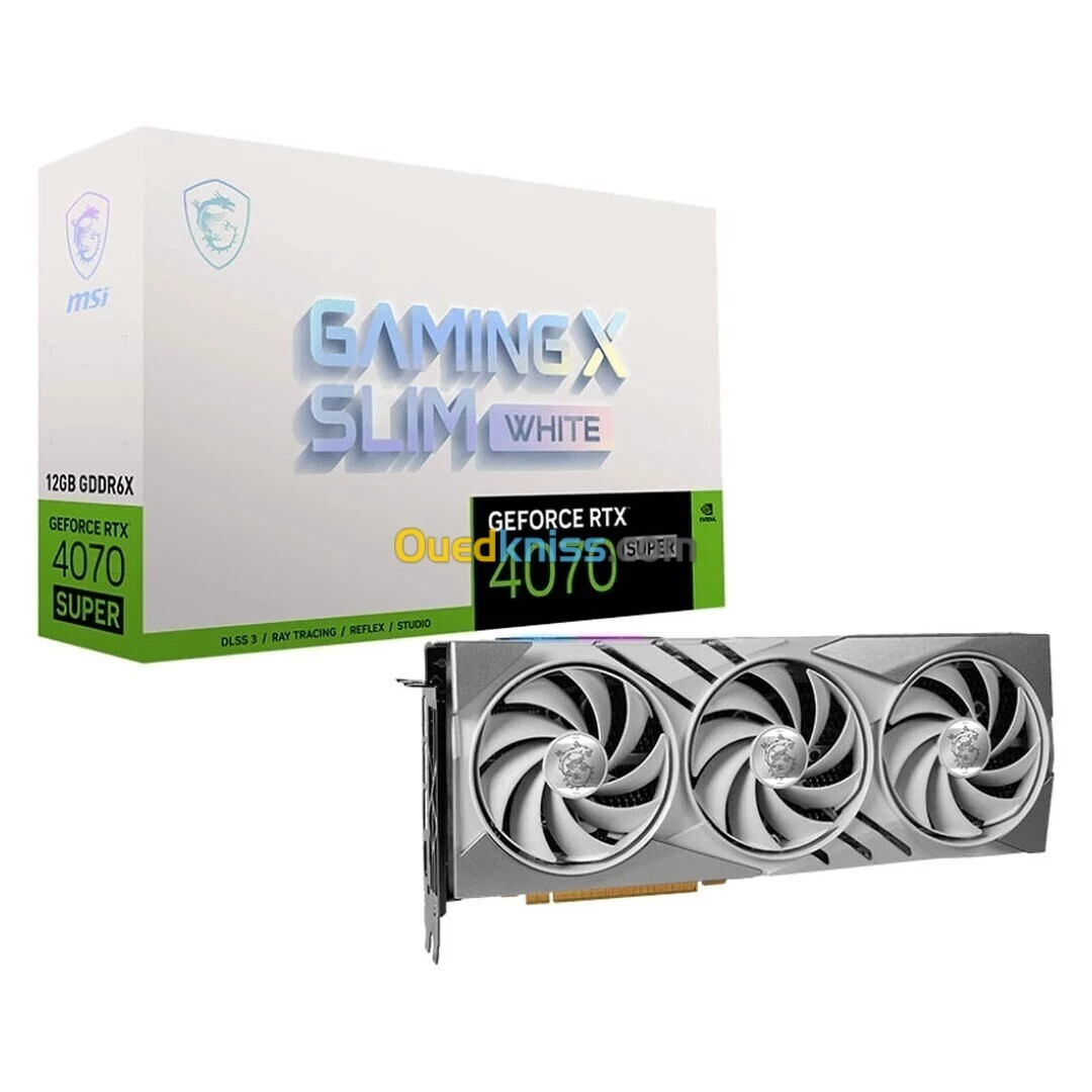 MSI GEFORCE RTX 4070 SUPER 12G GAMING X SLIM GDDR6X - 2655 MHZ - JUSQU'À 1440P - DUAL SLOT - WHITE