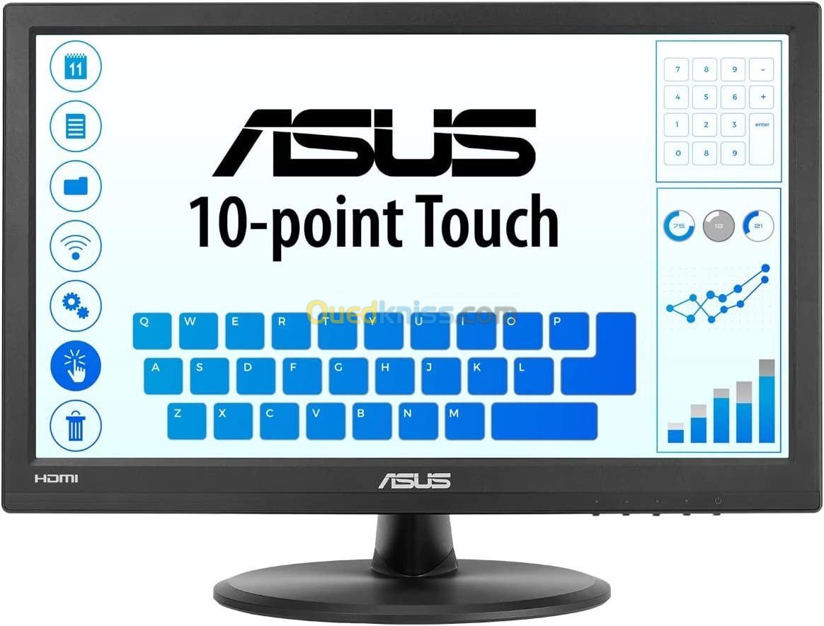 ASUS 15.6 LED Tactile - VT168HR - Tactile 10 Points De Contact 5 Ms - HDMI - VGA - Noir