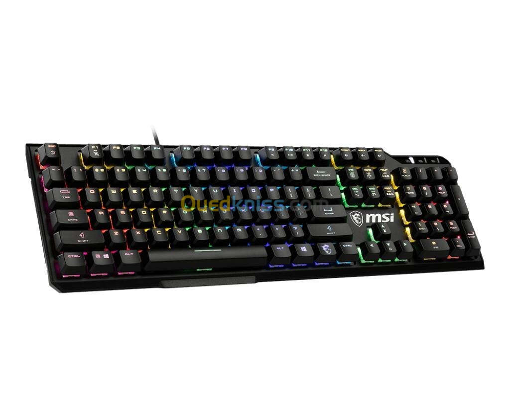 MSI VIGOR GK41 - FULL MECHANICAL KEYBOARD - FRANÇAIS AZERTY- KAILH RED - LED RGB - USB 2.0 - black