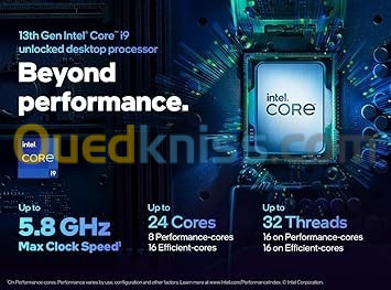 Processeur Intel Core I9-13900K - 3.0 GHz - 5.8 GHz - 32-Threads Socket 1700 Cache L3 36Mo Intel UHD