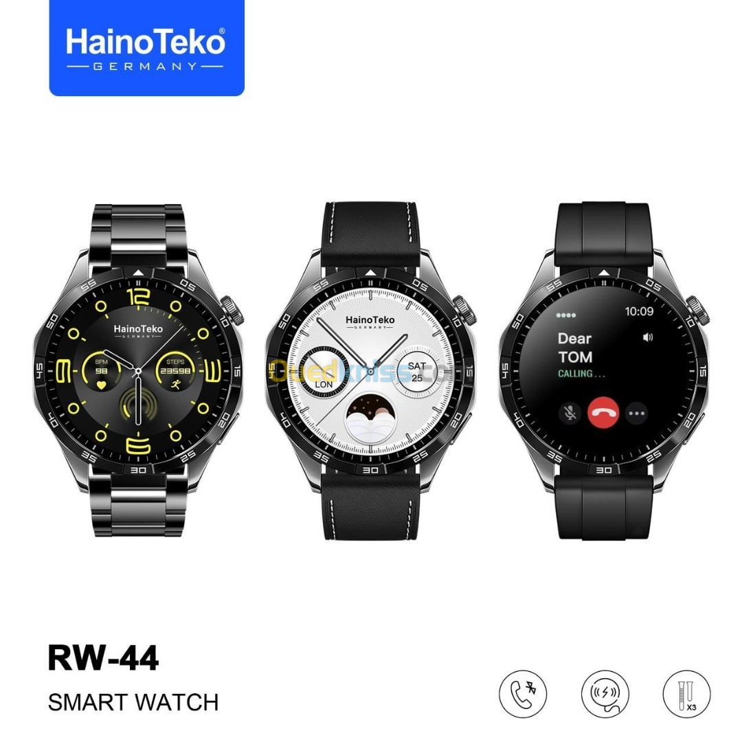 SMART WATCH HAINO TEKO GERMANY GT4 RW44 - 1.43 INCH SUPER AMOLED - BLUETOOTH - 03 BRACELETS - STEEL