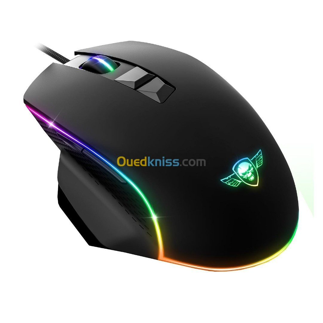 Spirit Of Gamer Pro-M1 Souris Filaire Pour Gamer - Droitier - Capteur Optique 8000 Dpi - 7 Boutons