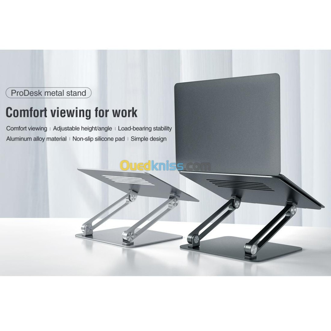 Nillkin Prodesk Adjustable Laptop Stand - Silver Aluminium -