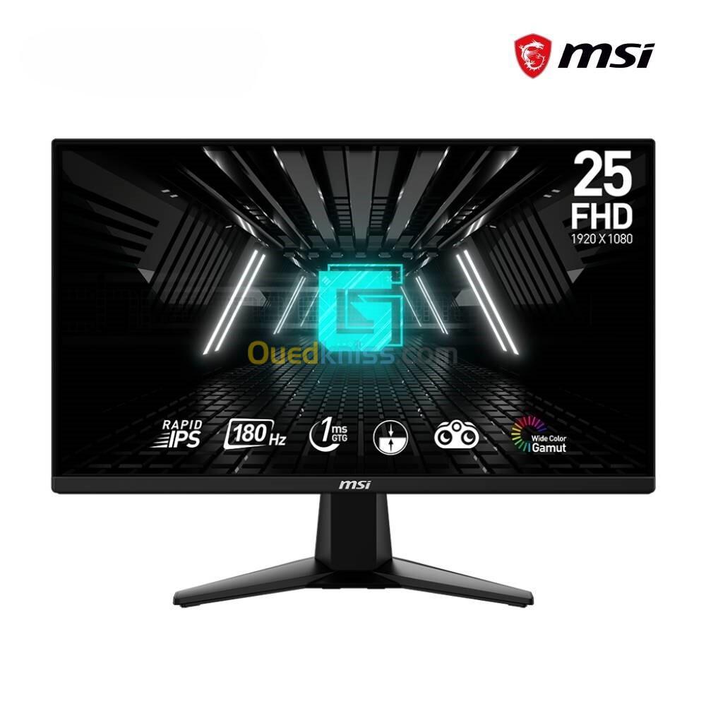 ÉCRAN MSI G255F GAMING - 25" FHD - DALLE IPS - 180 HZ - 1MS SRGB - ADAPTIVE-SYNC - DP 1.2A - HDMI