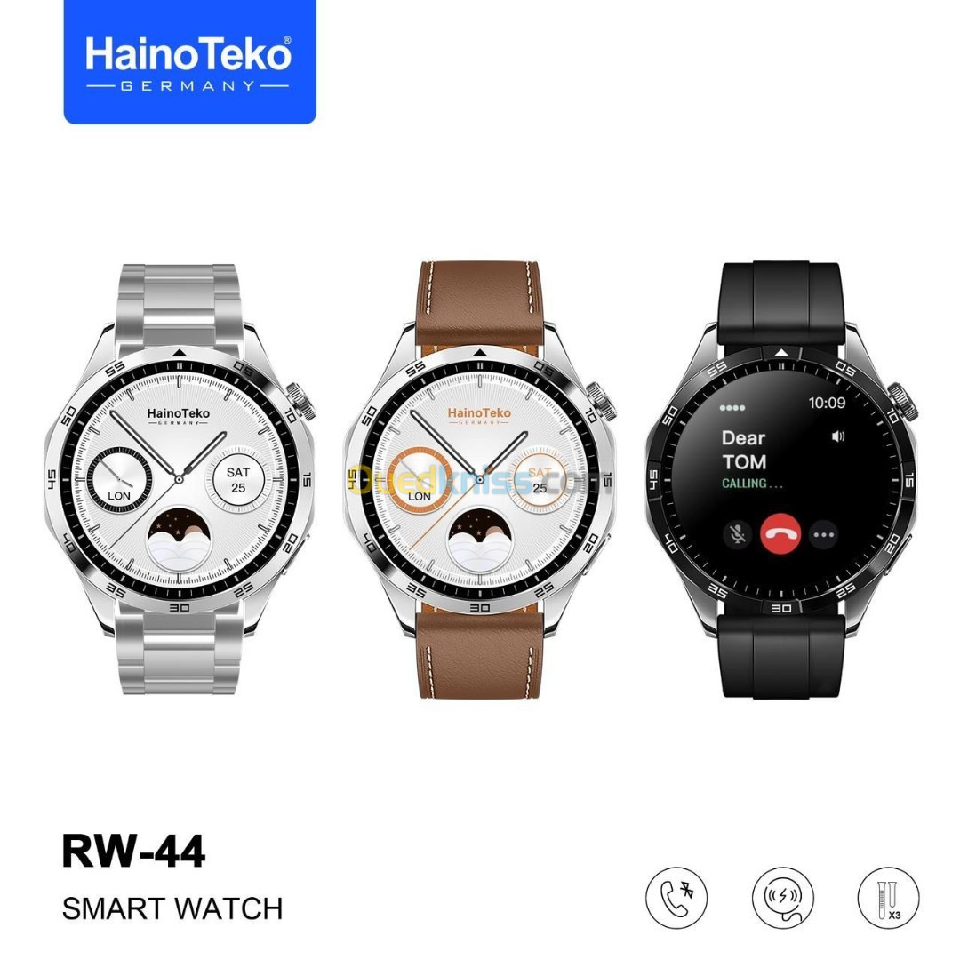 SMART WATCH HAINO TEKO GERMANY GT4 RW44 - 1.43 INCH SUPER AMOLED - BLUETOOTH - 03 BRACELETS - STEEL