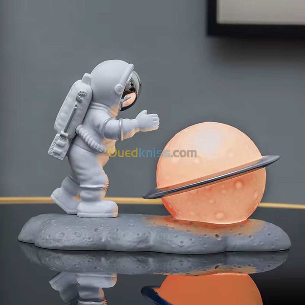 Astronaute Veilleuse Décoration De Bureau Lune Spaceman Résine