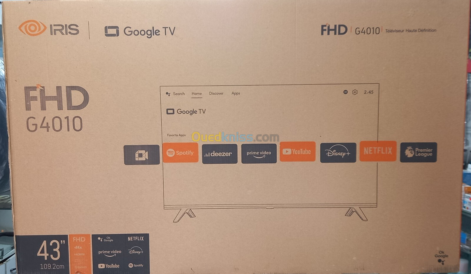 TV iris 43 pouces G4010 SMART google TV