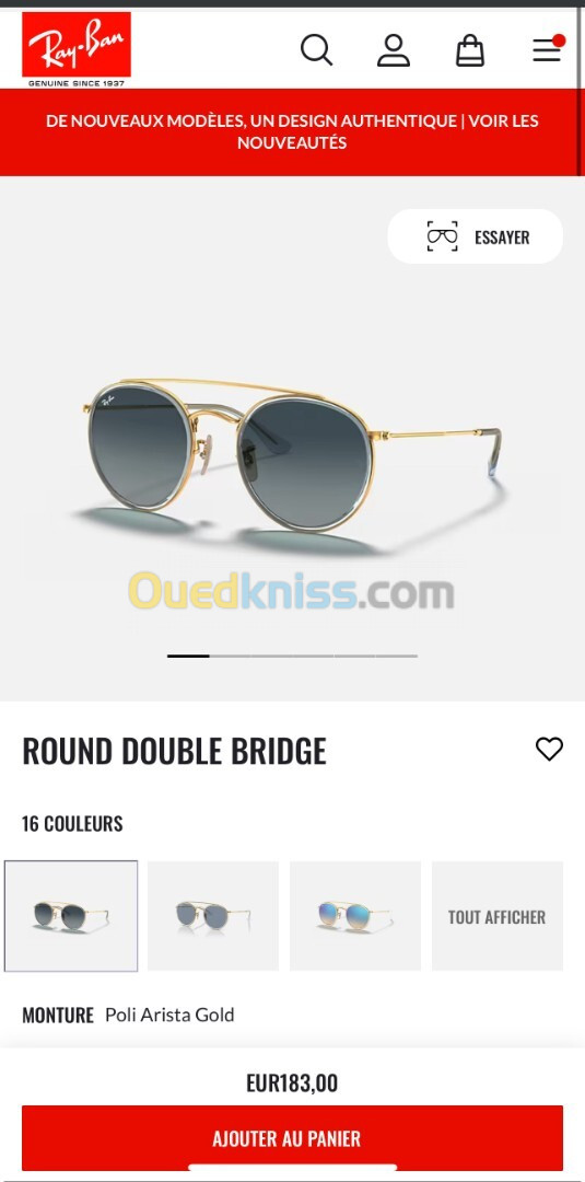 Ray-Ban modèle ROUND DOUBLE BRIDGE originales