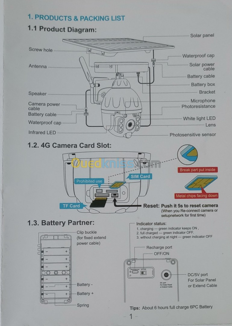 camera surveillance 4g et plaque solaire