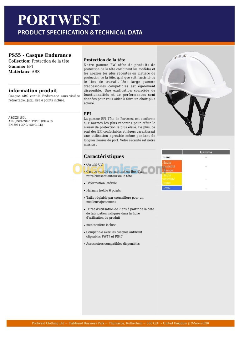 lunette de sécurité fumée/casque de chantier made in uk