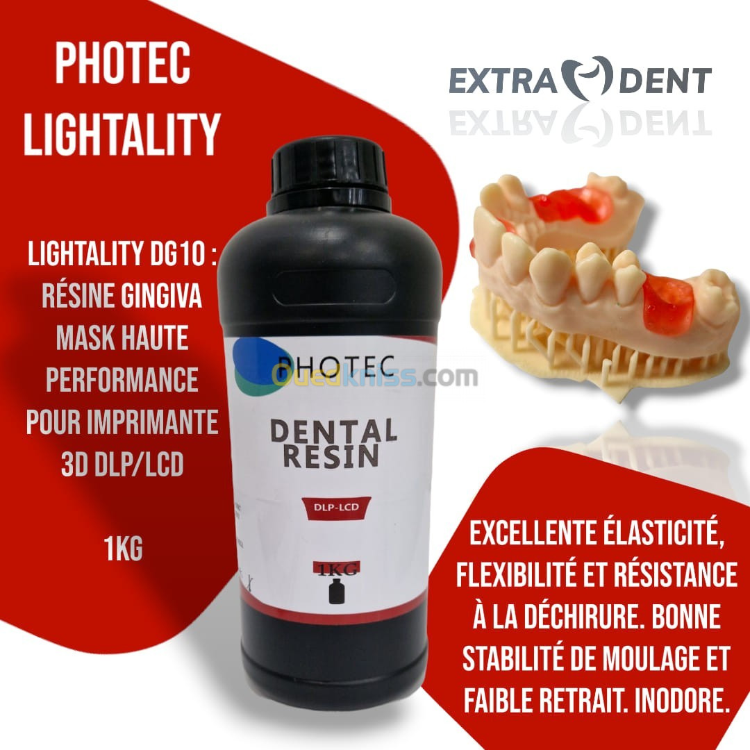  Résines Photec pour Imprimantes 3D DLP ou LCD : DC21,DC20, DM10, DM20,DM40,DG10 