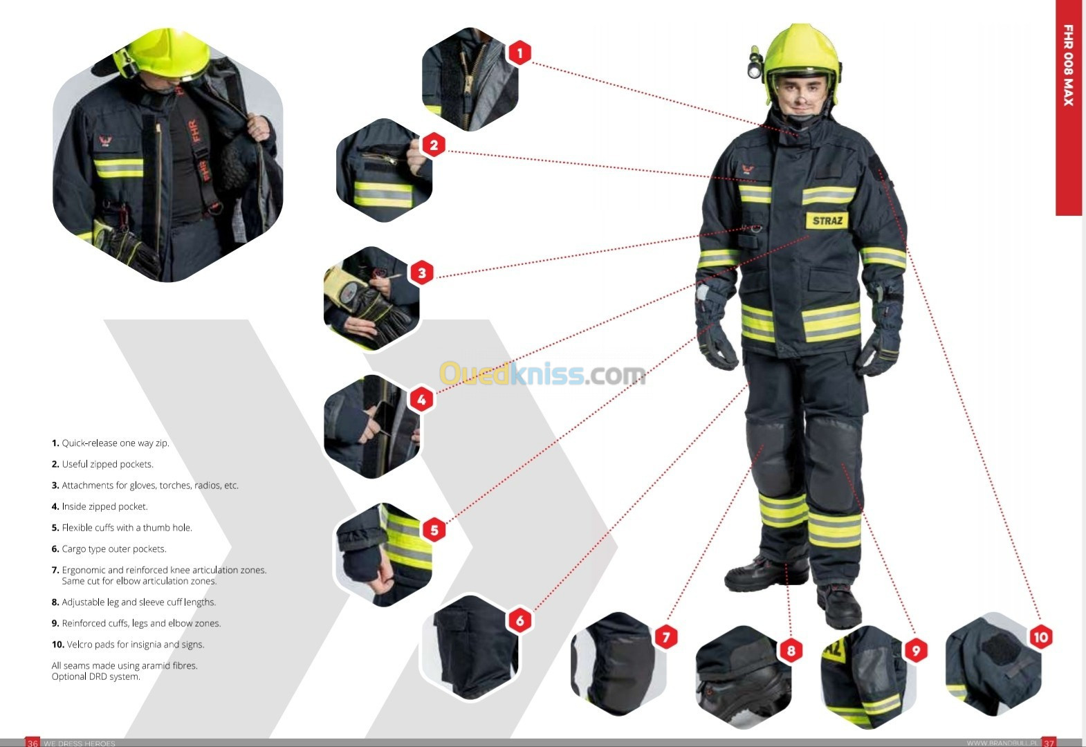  Tenue de feu et d'intervention en textile pour sapeurs-pompiers  