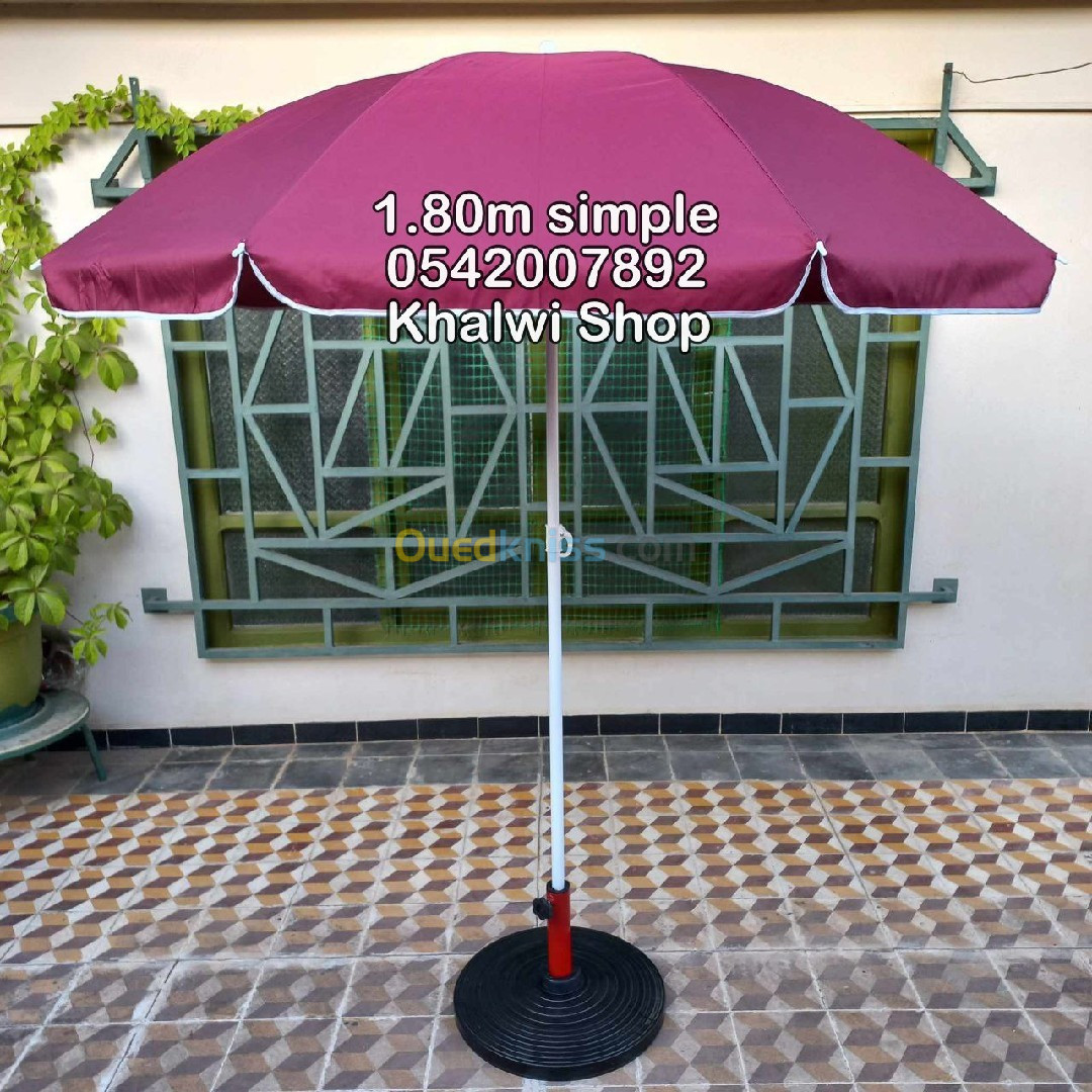 Parasol 1.80 mètres simple solide et haute qualité pour plage