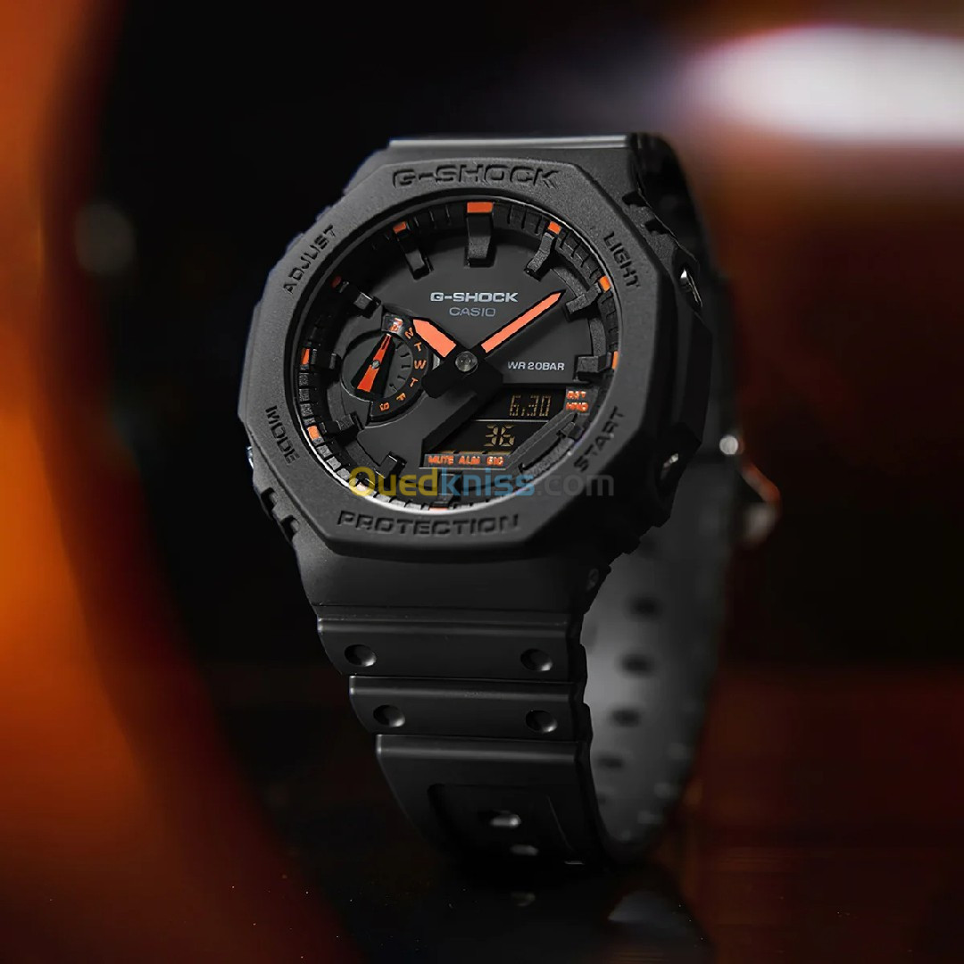 Montre Casio G-Shock Noir fond noir et orange