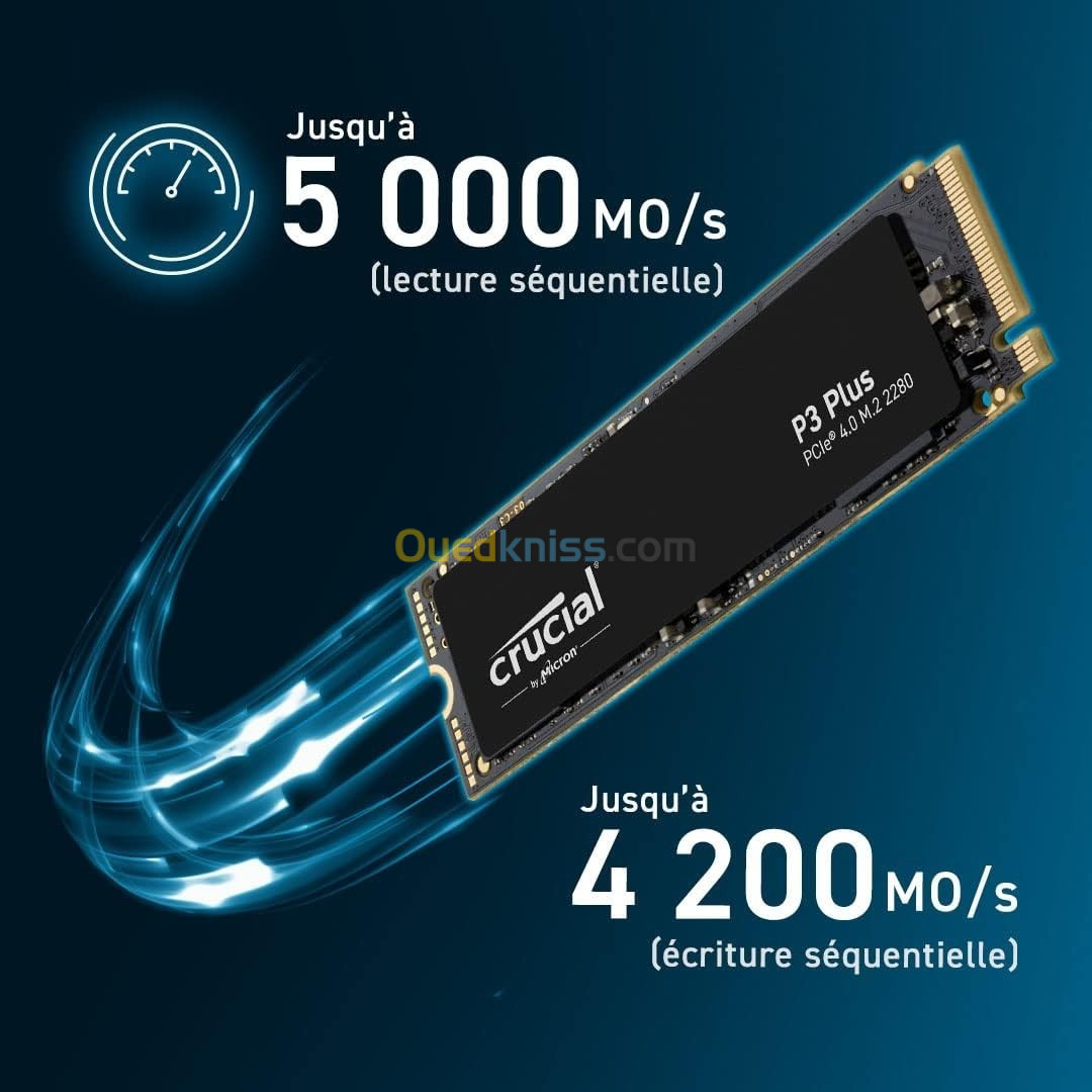Crucial P3 Plus 1To M.2 PCIe Gen4 NVMe SSD interne - Jusqu'a 5000Mo/s -  CT1000P3PSSD8 - Alger Algeria