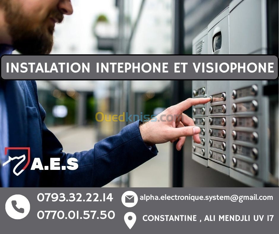 camera de surveillance / systeme d'alarme / interphone visiophone / pointeuse controle d'acces 