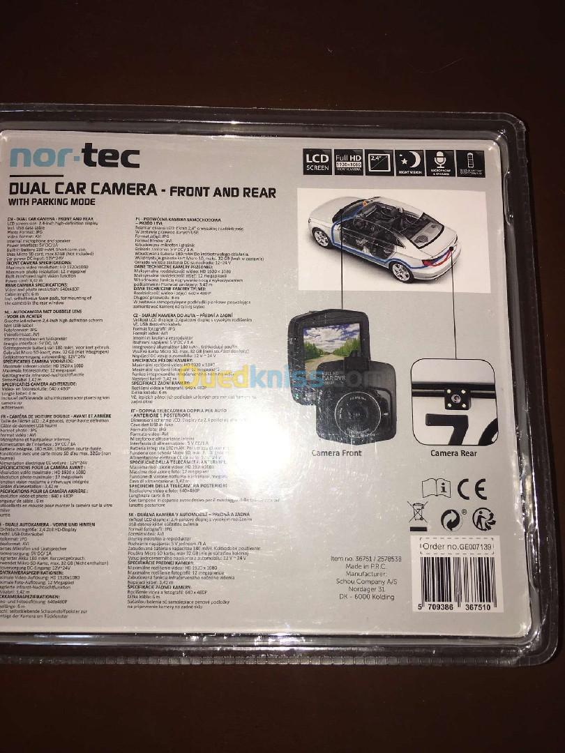 Caméra dual avant arrière voiture full HD nortec