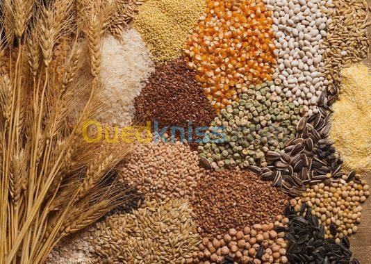 Céréales diététiques : avoine -millet- riz- teff (grain-farine-flocon + ) etc.    حبوب : عدة أنواع